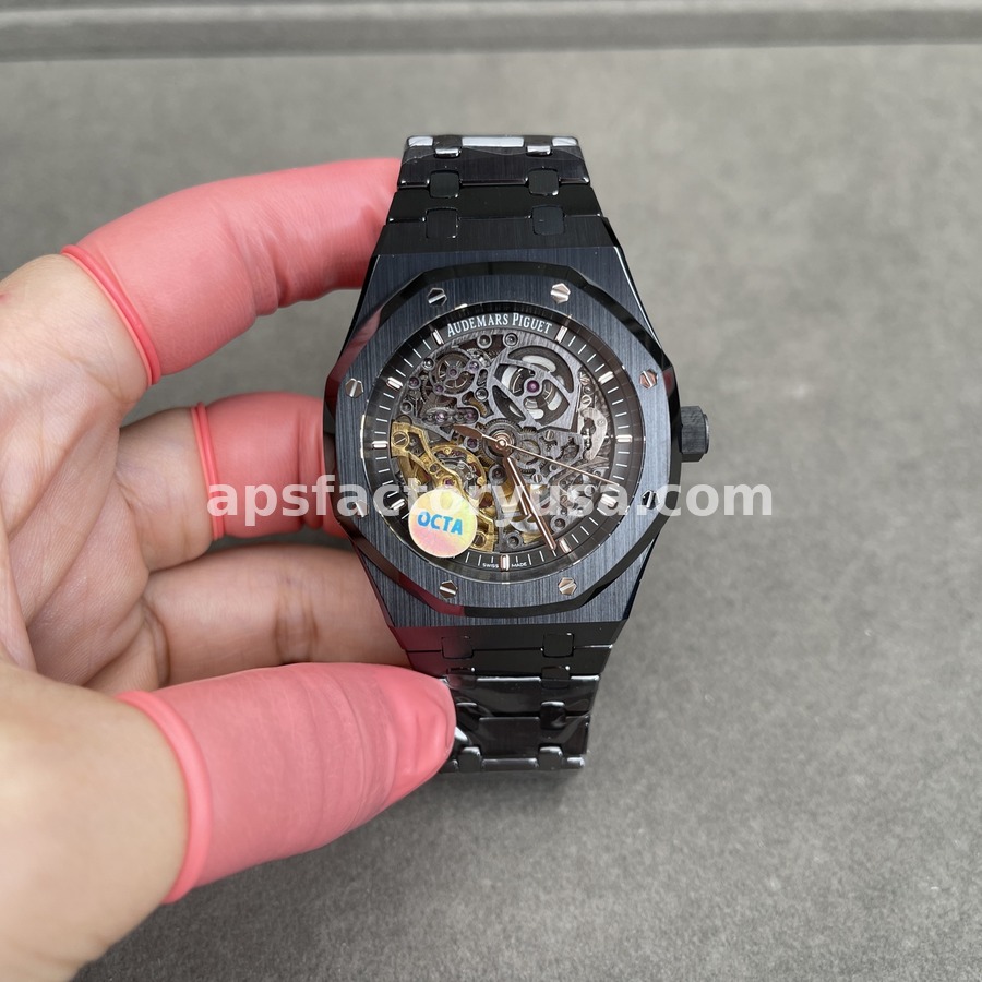 OCTA Factory 15416 Royal Oak Black ceramic - openworked case, bracelet and movement